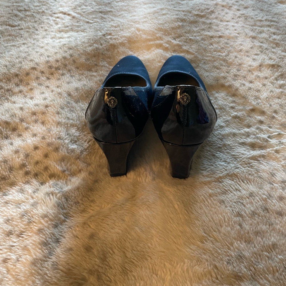 Navy blue and Klein wedge heels - Picture 2 of 5